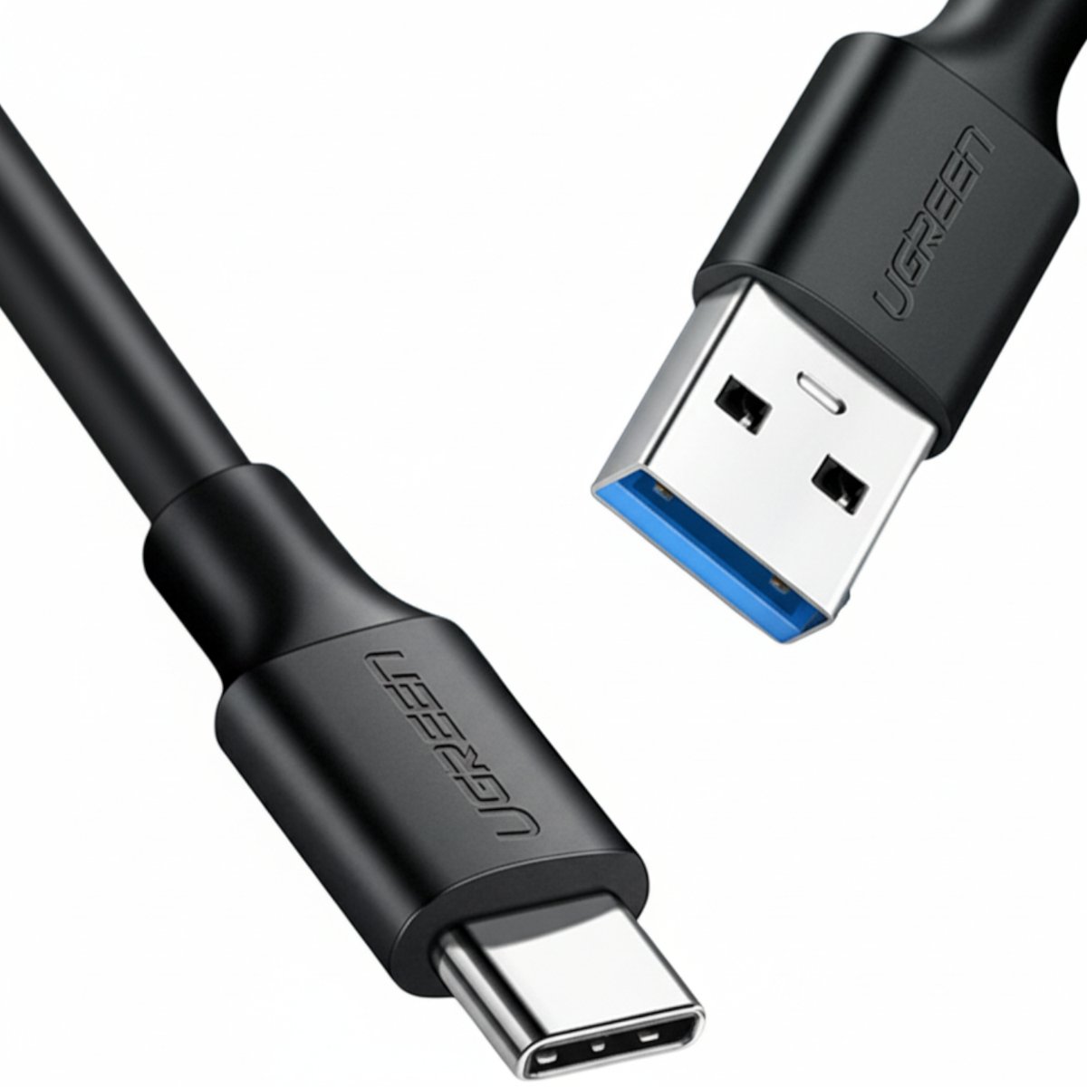 UGreen Type-C to USB-A 3.0 Cable 1.5m – Fast Charging 3A, 5Gbps Sync – Black - Image 2