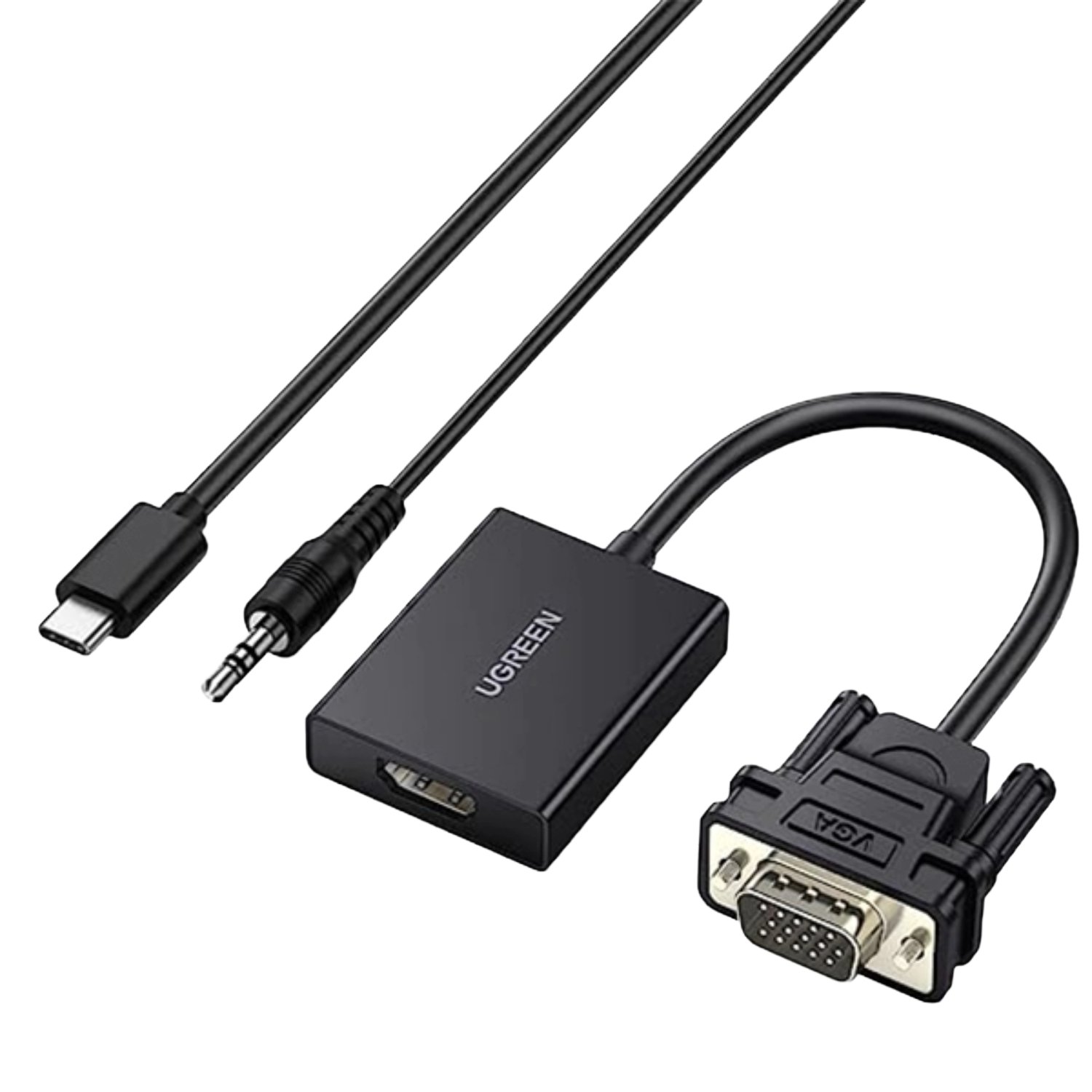 UGreen VGA to HDMI Converter | Male to Female | 1080P Full HD – Black - Image 2