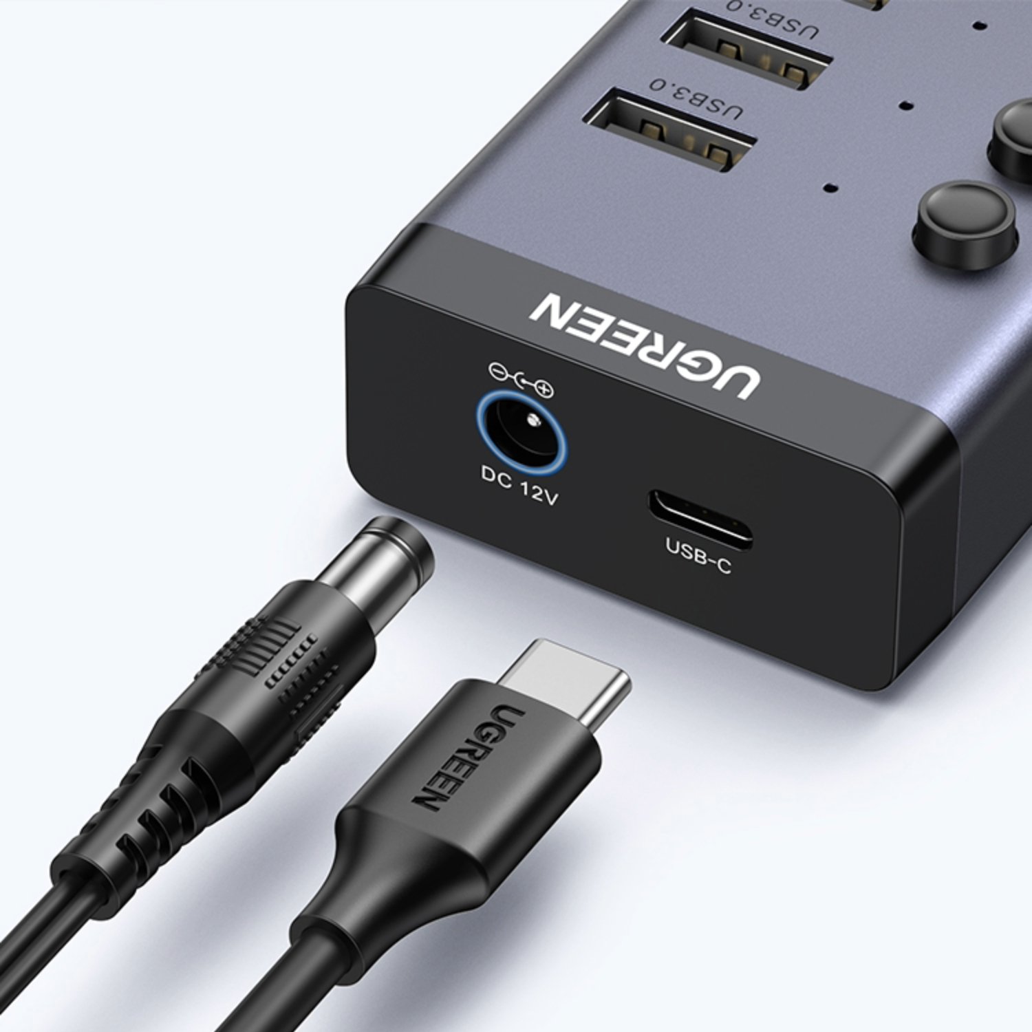UGreen 7 in 1 USB 3.0 Hub-Grey - Image 3