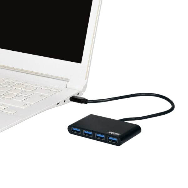 Port USB Type-C to 4 x USB3.0 5Gbps 30cm 4 Port Hub - Black - Image 5