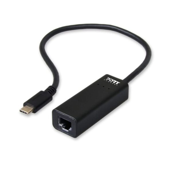 Port USB Type-C to RJ45 5Gbps 30cm Adapter - Black - Image 2