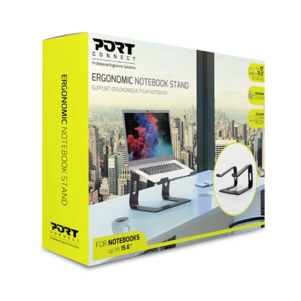 Port Connect Ergonomic 10-15.6" Aluminium Notebook Stand - Image 6