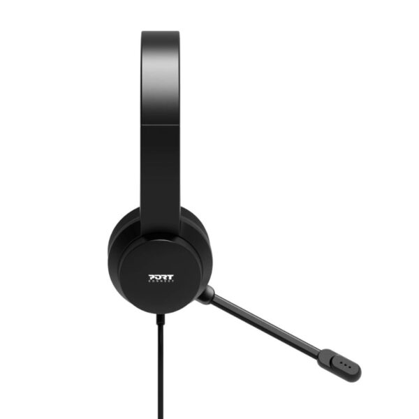 Port Connect USB Headset 1.8m Cable with Mic and Padded/Soft Cushions Black - Image 2