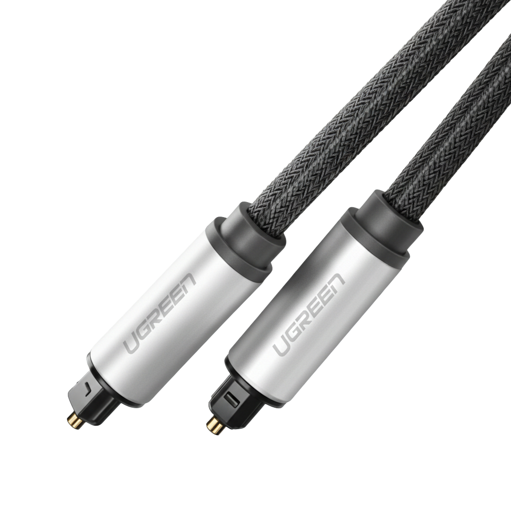 UGreen AV108 Male to Male Toslink Optical Audio Cable 2m–Grey - Image 2
