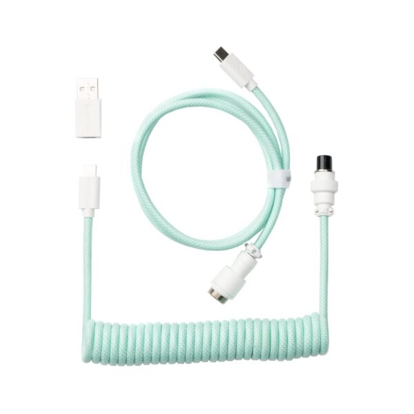 Keychron Coiled Aviator Cable - Mint/Straight - Image 2