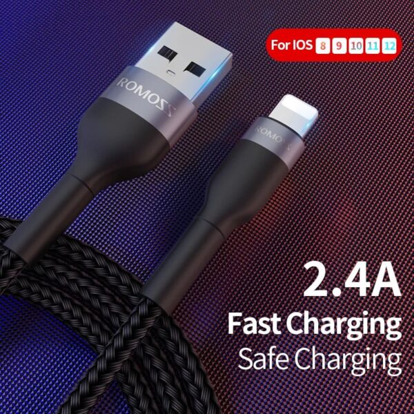 Romoss USB to Lightning 1m Cable Black - Image 4