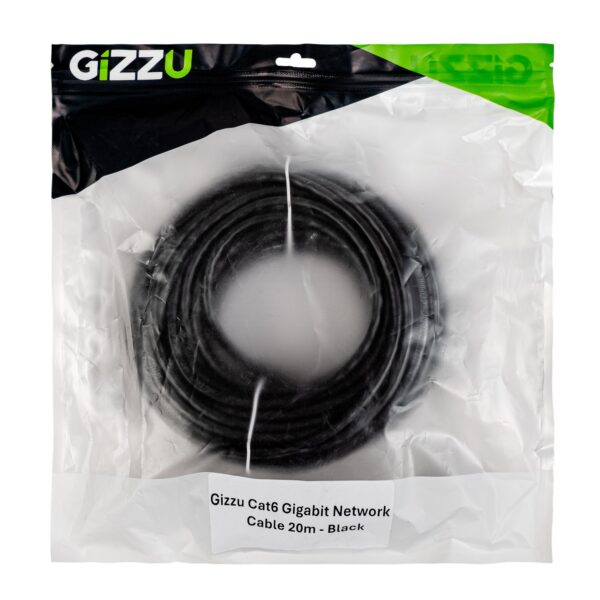 Gizzu Cat6 UTP Fly Lead Ethernet Network Cable 20m – Black - Image 4