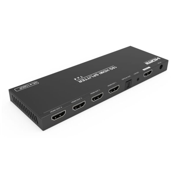 HDCVT 1x4 HDMI 2.0 Splitter with Scaler/Audio Extract EDID HDCP 2.2 - Image 3