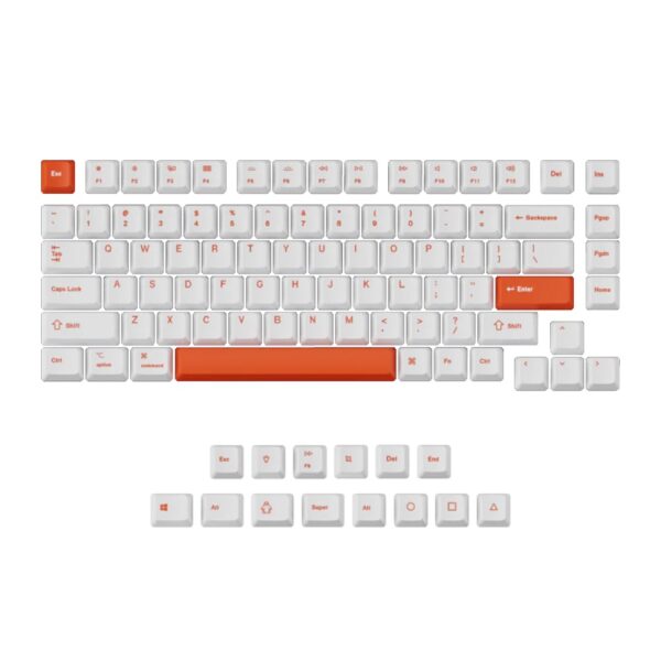 Keychron OEM Dye-Sub PBT Full Keycap Set - Orange/White