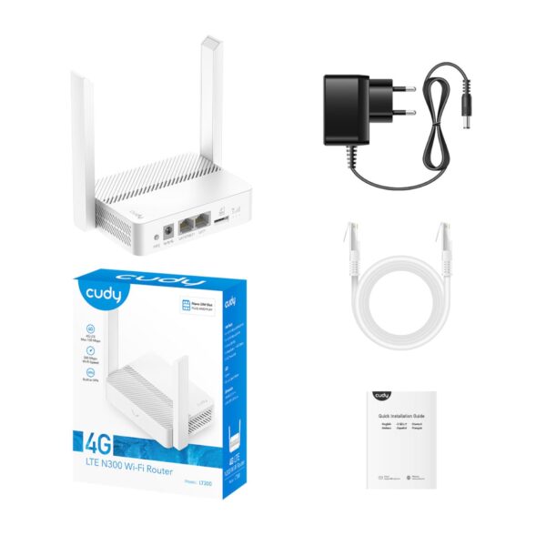 Cudy LT300 4G LTE N300 Wi-Fi Router - White - Image 4