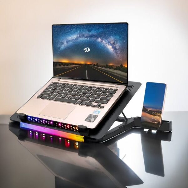 REDRAGON Dual USB 5 Fan RGB Gaming Notebook Stand - Image 6