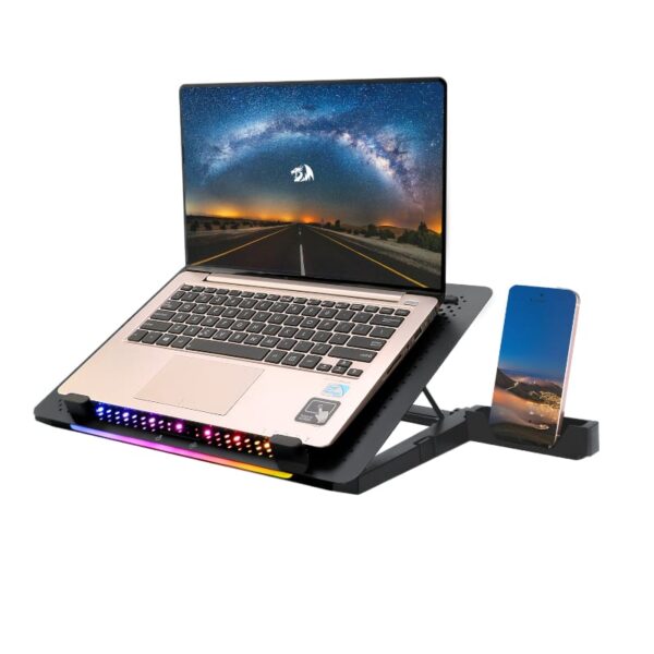 REDRAGON Dual USB 5 Fan RGB Gaming Notebook Stand - Image 5