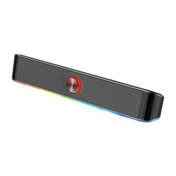 REDRAGON 2.0 Sound Bar ADIEMUS 2 x 3W RGB USB|Aux PC Gaming Speaker - Black - Image 3