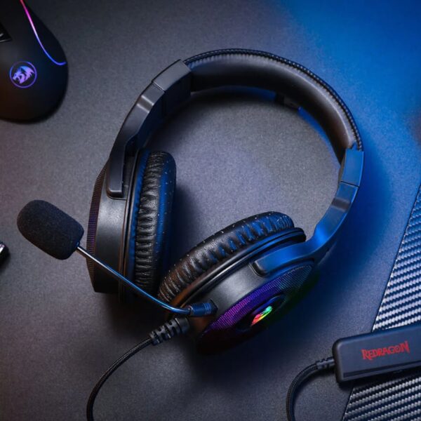 REDRAGON Over-Ear PANDORA USB (Power Only)|Aux (Mic and Headset) RGB Gaming Headset - Black - Image 5