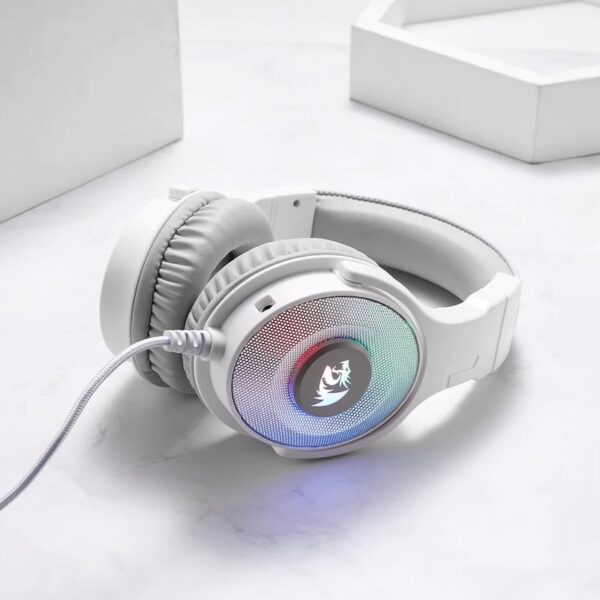 REDRAGON Over-Ear PANDORA USB (Power Only)|Aux (Mic and Headset) RGB Gaming Headset - White - Image 7