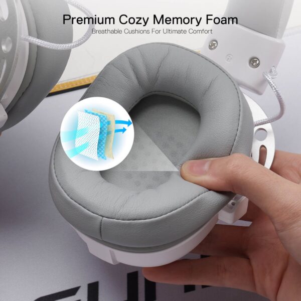 REDRAGON Over-Ear AURORA Gaming Headset - White - Image 6