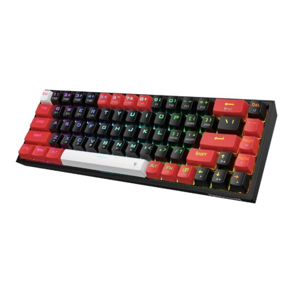 REDRAGON Castor Pro 68Key Wireless Red|Black|White KeyCap Bluetooth RGB Red Switch - Black|Red - Image 3