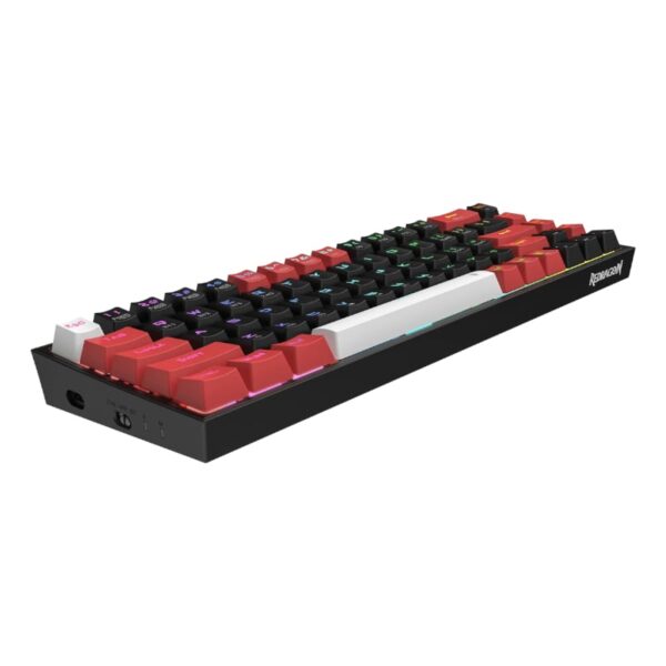 REDRAGON Castor Pro 68Key Wireless Red|Black|White KeyCap Bluetooth RGB Red Switch - Black|Red - Image 4