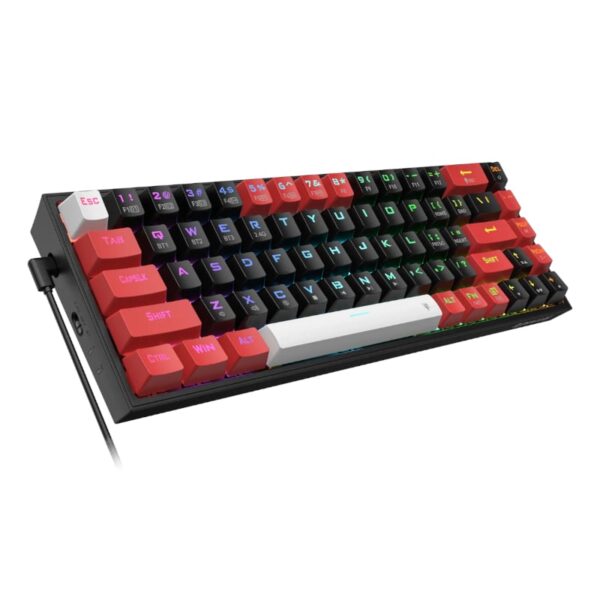 REDRAGON Castor Pro 68Key Wireless Red|Black|White KeyCap Bluetooth RGB Red Switch - Black|Red - Image 5