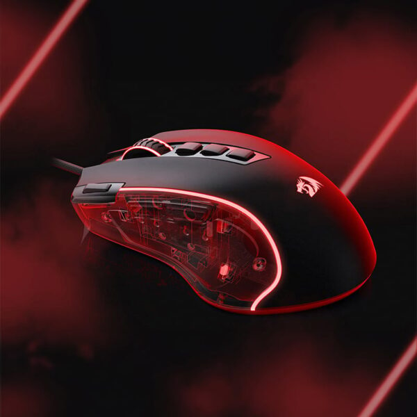 REDRAGON PREDATOR 4000DPI RGB Ergo Gaming Mouse - Black - Image 7