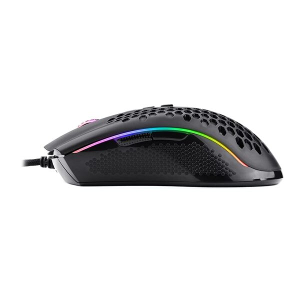 REDRAGON STORM 12400DPI 7 Buttons|Ergonomic Design|P3327 Optical Sensor|Lightweight Body|RGB Backlit gaming Mouse - Black - Image 4