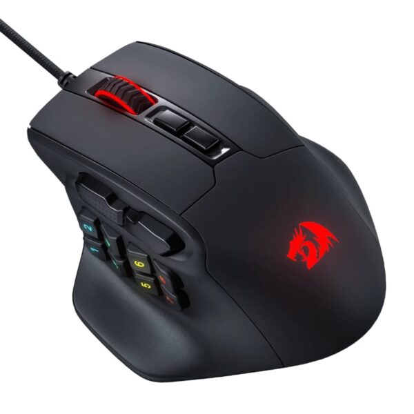 REDRAGON Aatrox 6200DP RGB MMO Gaming Mouse - Black - Image 3