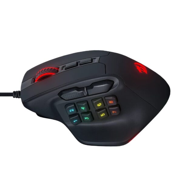 REDRAGON Aatrox 6200DP RGB MMO Gaming Mouse - Black - Image 4