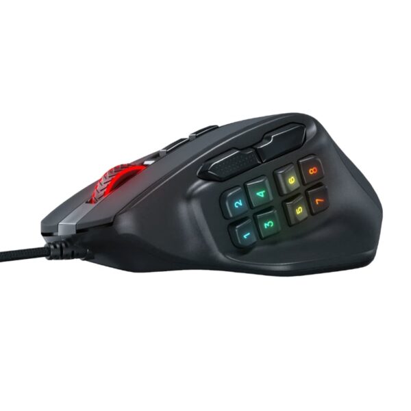 REDRAGON Aatrox 6200DP RGB MMO Gaming Mouse - Black - Image 5