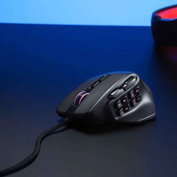 REDRAGON Aatrox 6200DP RGB MMO Gaming Mouse - Black - Image 6