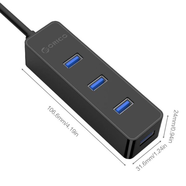 ORICO 4 Port USB3.0 Hub - Black - Image 5