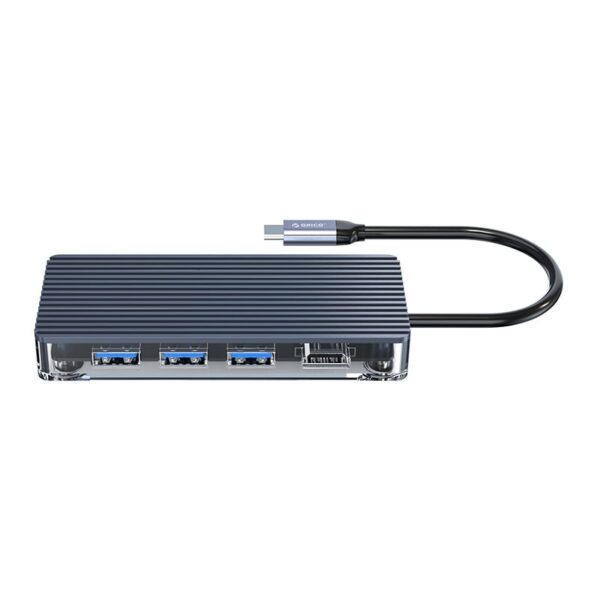 ORICO 6 Port Type-C Transparent Hub - Grey - Image 2