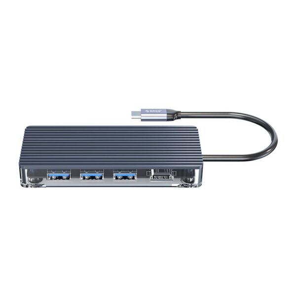 ORICO 6 Port Type-C Transparent Hub - Grey - Image 4